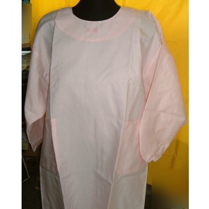 画像: 割烹着型エプロン　ピンク　アウトレット品　Ｌサイズ