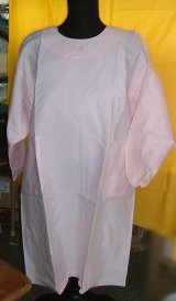 画像: 割烹着型エプロン　ピンク　アウトレット品　Ｍサイズ